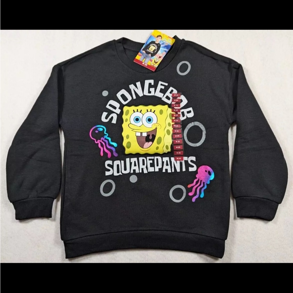 Spongebob Crewneck Soft Fleece Cool Relaxed Fit Rub Cuffs Sweatshirt XL14-16
